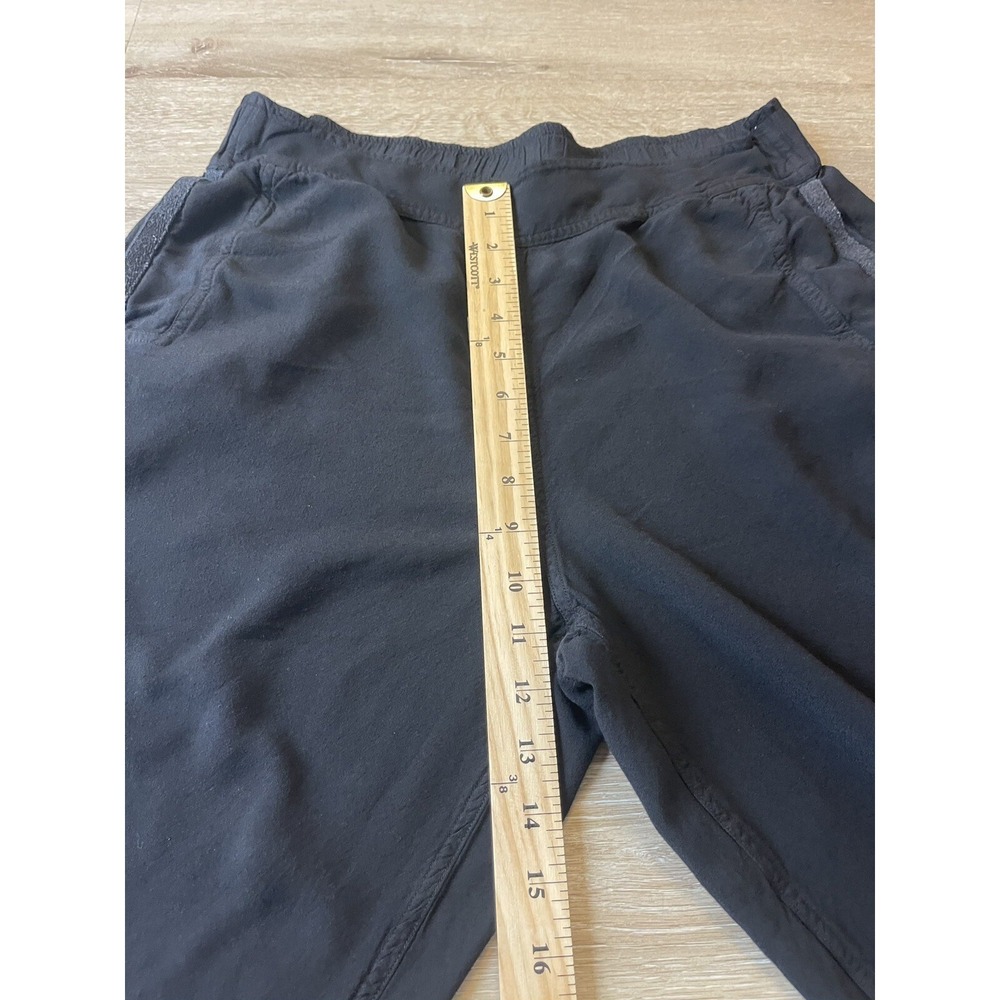 Soft Surroundings Large Black Pull-on Flowy Pant Flat Front Lace Trim Pocket - Picture 3 of 9